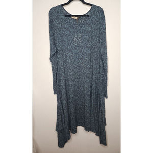 Chalet Et Ceci 3X Dress Lagenlook Long sleeve Semi Sheer NWT